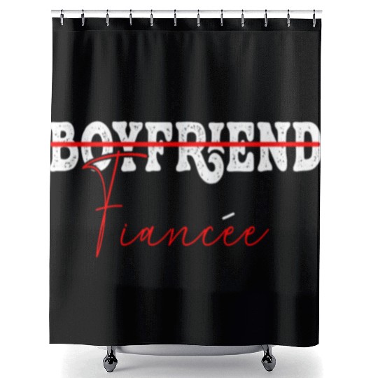 Couple Engagement Engaged Men Funny Fiancee Shower Curtains