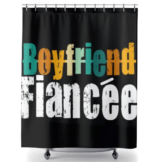 Couple Engagement Engaged Men Funny Fiancee Shower Curtains