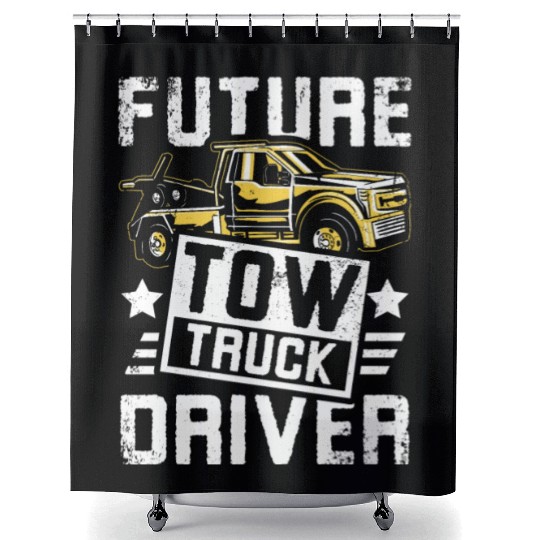Future Tow truck driver Shower Curtains