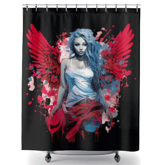 Woman with Angel Wings Angel Esoteric Wings Shower Curtains