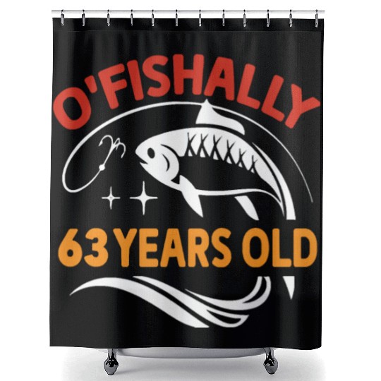 funny birthday gift dad fisherman fishing lover Shower Curtains