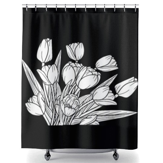 Tulip Gardening Bouquet Shower Curtains