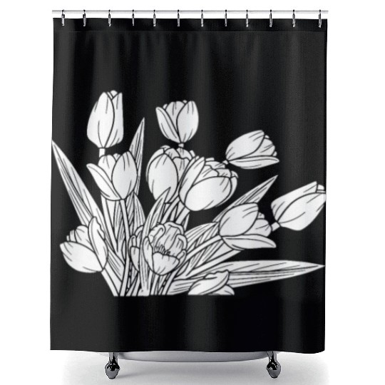 Tulip Gardening Bouquet Shower Curtains