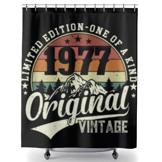 1977 Vintage Birthday Gift Shower Curtains