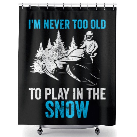 Snowmobile Men Dad Snowmobiling Winter Sport Shower Curtains