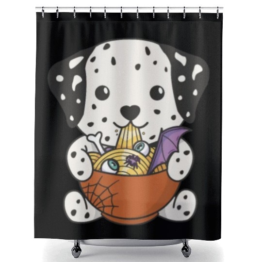 Noodles Japanese Noodles Halloween Dalmatians Shower Curtains