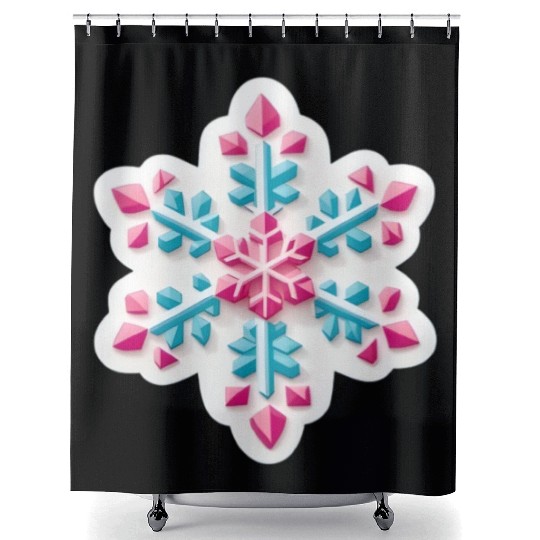Crystal snowflake Shower Curtains