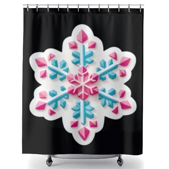 Crystal snowflake Shower Curtains