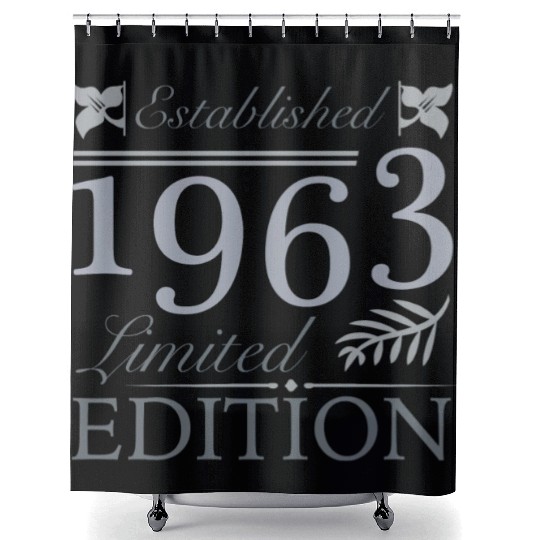 Established 1963 60th Birthday Shower Curtains