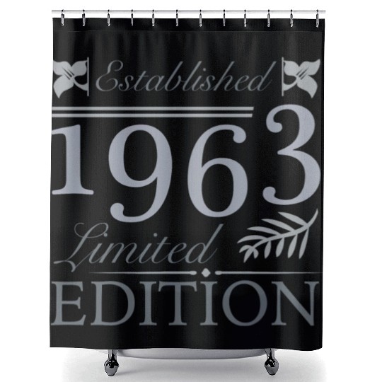 Established 1963 60th Birthday Shower Curtains