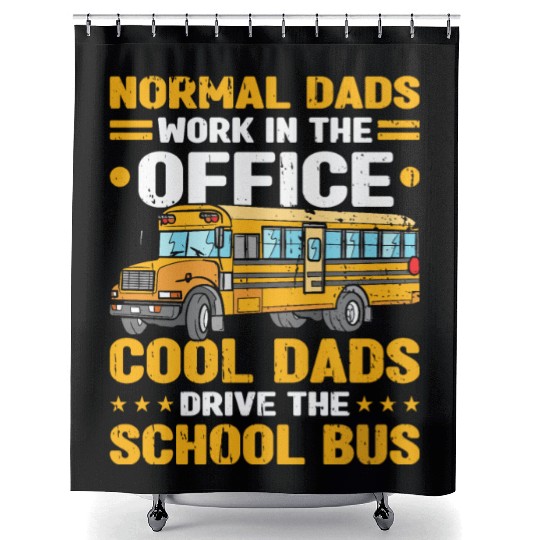 Bus Driver Dad School Bus Shower Curtains