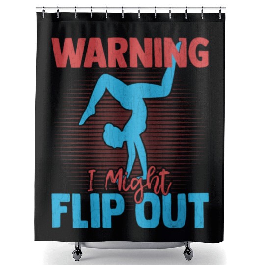 Warning I Might Flip Out Cheerleading Cheerleader Shower Curtains