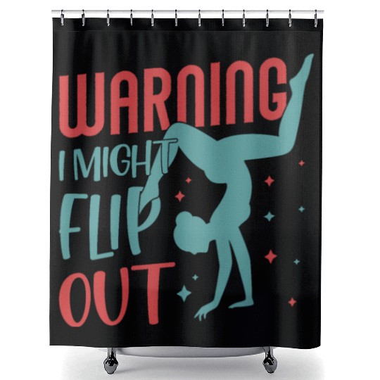 Warning I Might Flip Out Cheerleader Cheerleading Shower Curtains