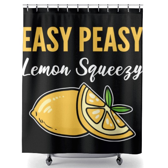 Easy Peasy Lemon Lemonade Vendor Gift Shower Curtains