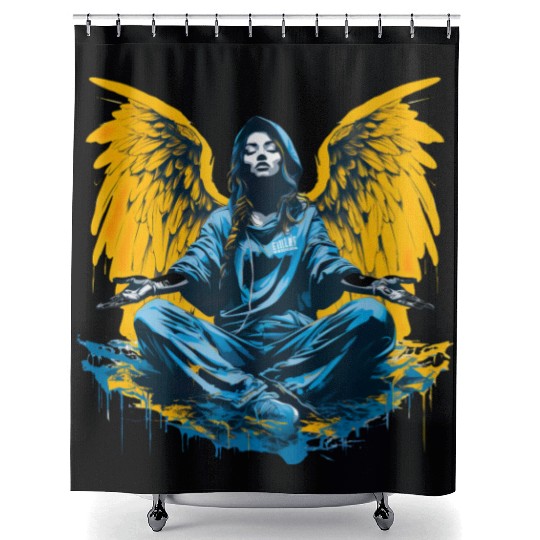 Woman with Angel Wings Angel Esoteric Wings Shower Curtains