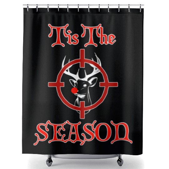 Funny Redneck Deer Hunting Christmas Design Shower Curtains