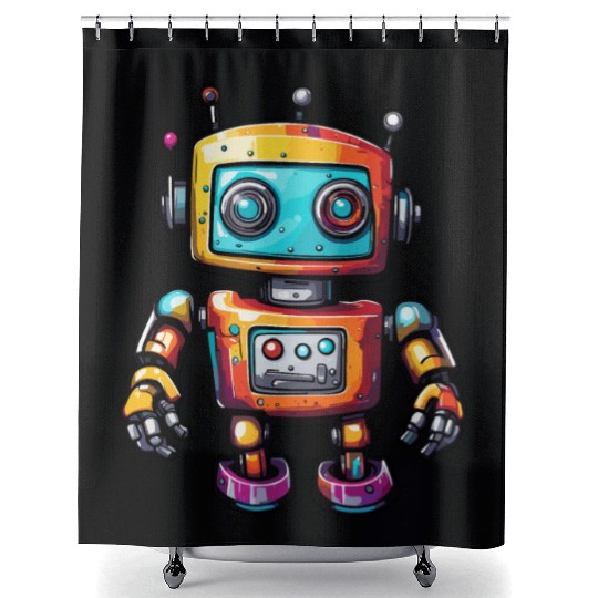 Robot / Machine / AI / Innovation / Computer Shower Curtains