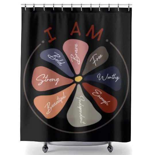 Positive Daily Affirmations Daisy Flower Shower Curtains