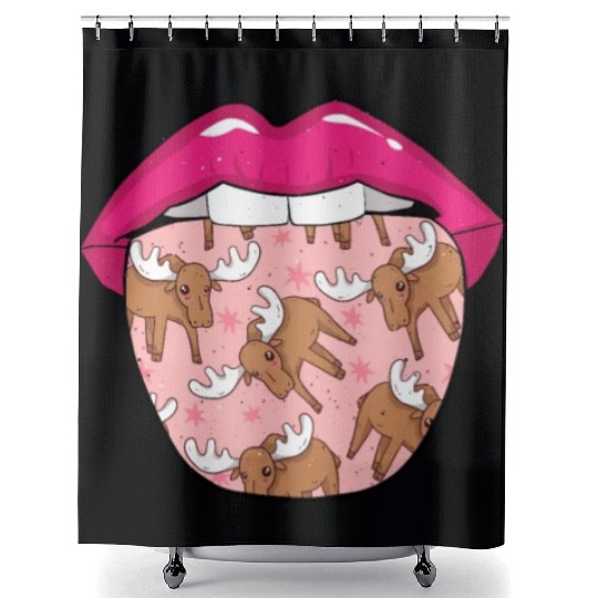 Moose Elk Tongue Shower Curtains