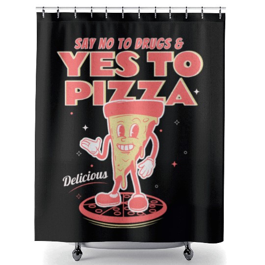 Say Yes To Pizza Shower Curtains