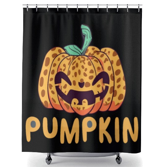 Giant Jack O' Lantern Face | Halloween Pumpkin Shower Curtains