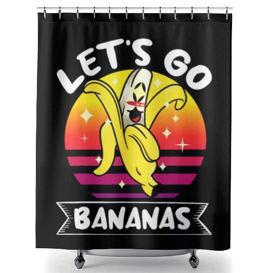 Let's Go Bananas Fruit Lover Funny Banana Shower Curtains