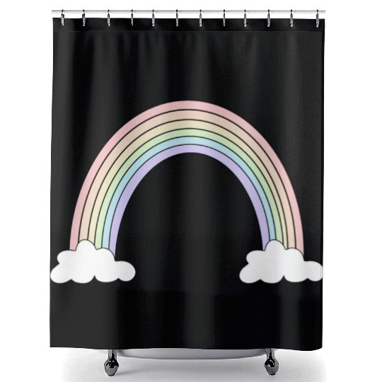 Pastel Rainbow Love Shower Curtains
