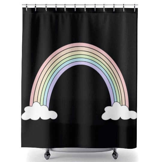 Pastel Rainbow Love Shower Curtains