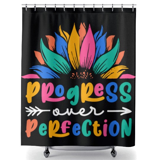 Progress Over Perfection Back To School Teacher Shower Curtains
