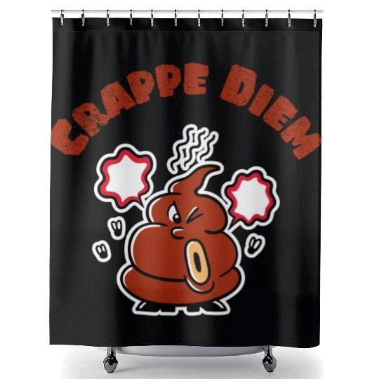 Crappe Diem Funny Carpe Diem Poop Shower Curtains