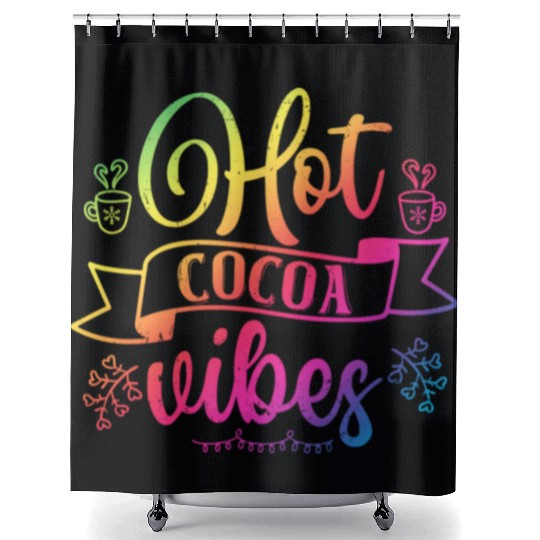 Chocolate Lover Hot Cocoa Vibes Shower Curtains
