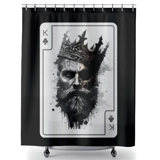 King Gothic Poker Card Game Horror Creepy Shower Curtains