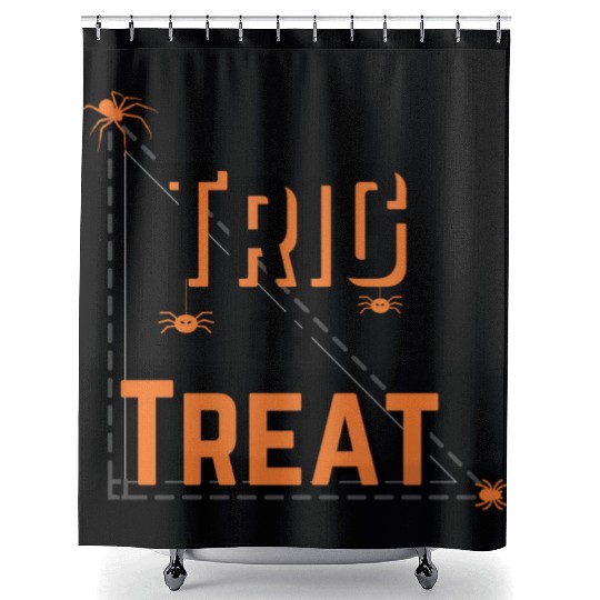 Trig or treat white Shower Curtains