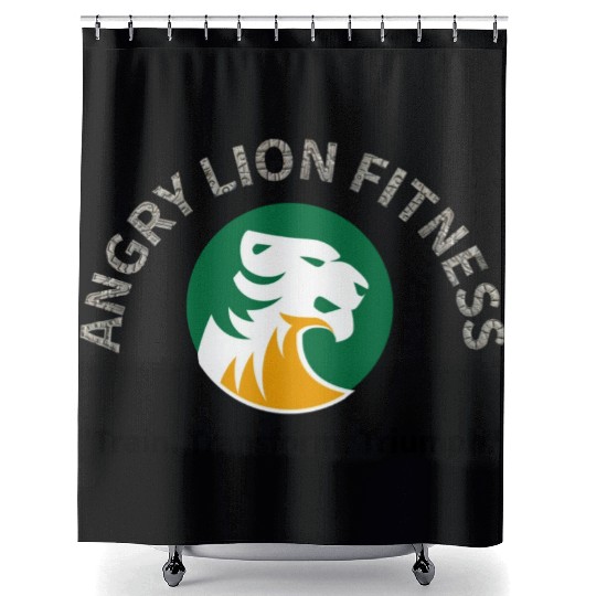 Angry lion motivate Shower Curtains
