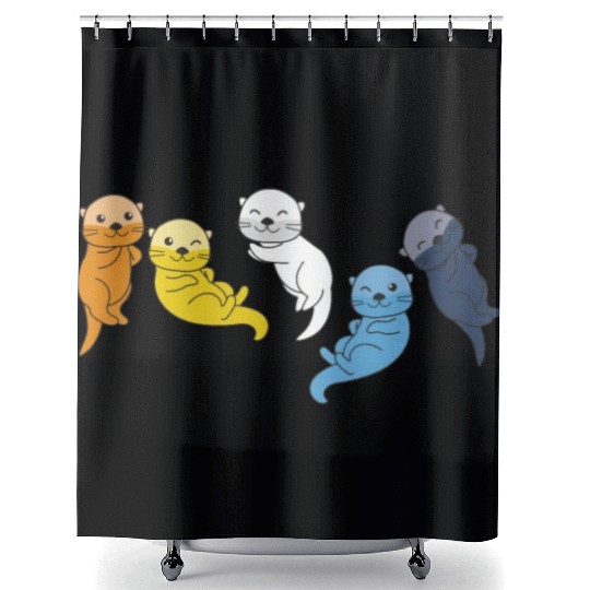Aroace Flag Pride Lgbtq Cute Otter Shower Curtains
