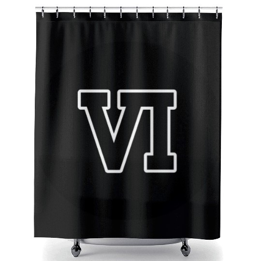 6 Greek Numerals - Ancient Symbol Six Shower Curtains