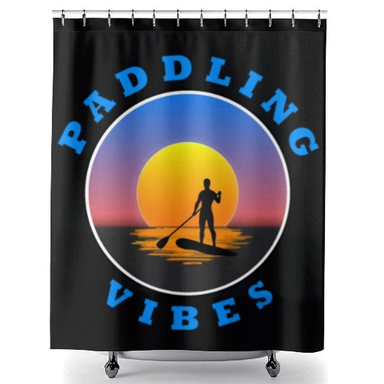 Paddling Vibes - Sun - Paddle Boarder Shower Curtains