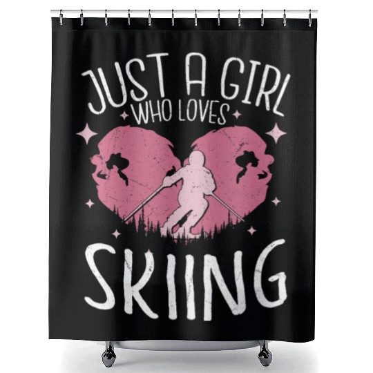 Just A Girl Who Loves Skiing Ski Wintersport Shower Curtains