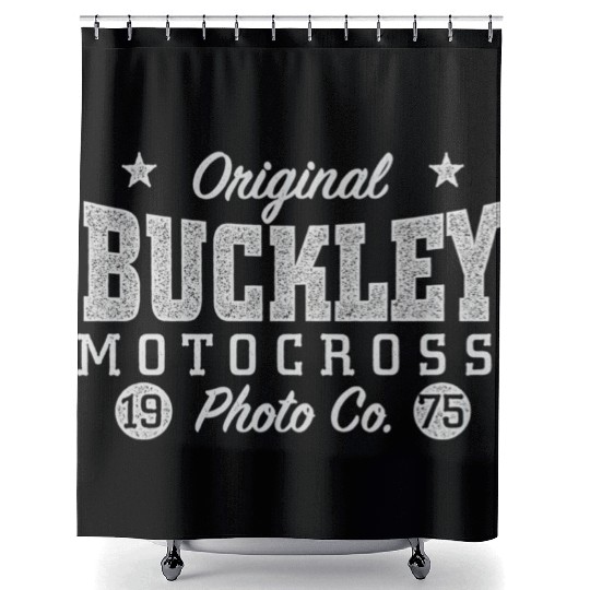 Original Buckley Motocross Photo Co Shower Curtains