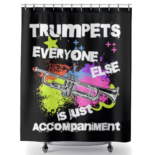 Funny Trumpet Player Music Teacher Marching Band Shower Curtains