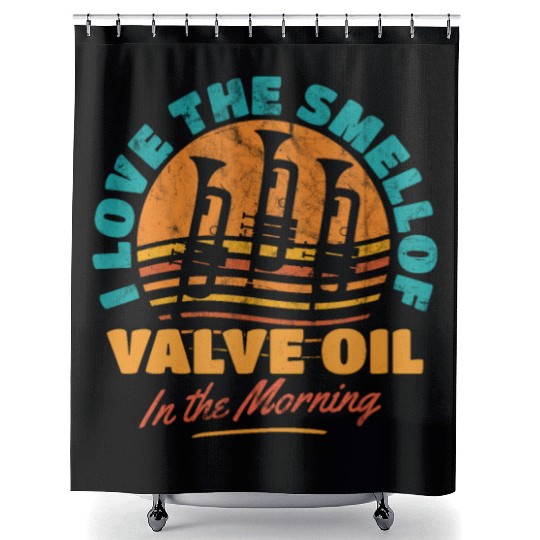 Funny Trumpet Player Marching Band Music Teacher Shower Curtains