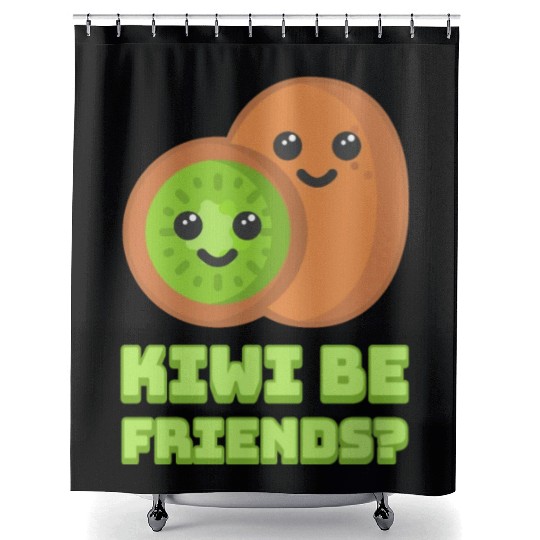 Kiwi Be Friends? Cute Kiwi Cartoon Shower Curtains