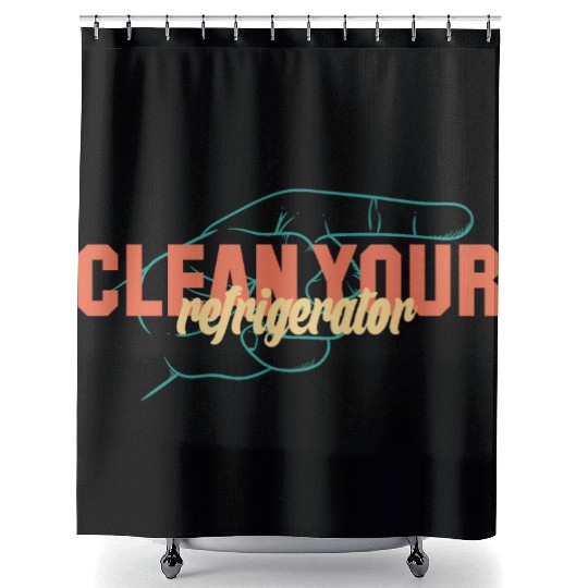 clean your refrigerator Shower Curtains