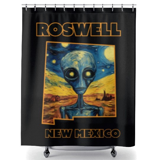 Roswell New Mexico - Alien Shower Curtains