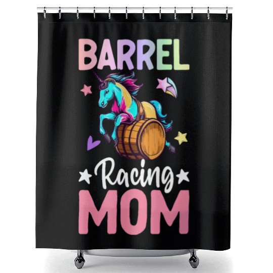 Barrel Racer Horse Riding Shower Curtains