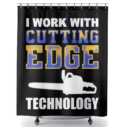 Forest Arboriculturist Lumberjack Chainsaw Logo Shower Curtains