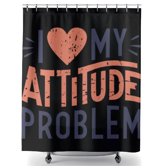 I heart my attitude problem Shower Curtains