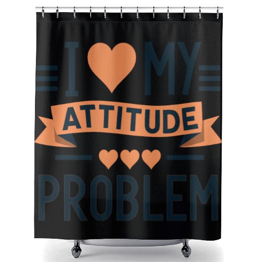 I heart my attitude problem Shower Curtains