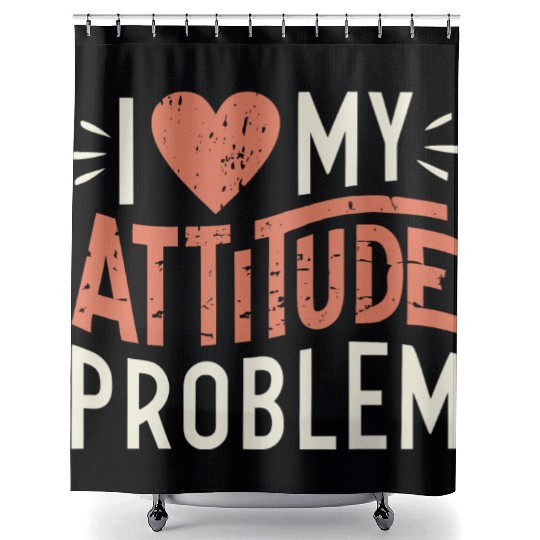 I heart my attitude problem Shower Curtains