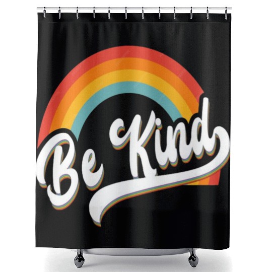 Be Kind Rainbow Anti Bullying Wear Orange Unity Shower Curtains